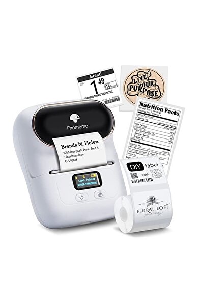 Phomemo M110 Etiket Yazıcısı Beyaz - Barkod, Giyim, Takı, Perakende Için Etik...