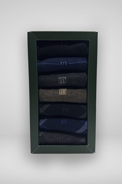 Morven Ανδρικές κάλτσες 7 τεμαχίων με βαμβακερά σχέδια σε κουτί