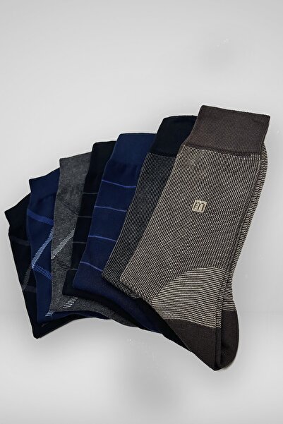 Morven Ανδρικές κάλτσες 7 τεμαχίων με βαμβακερά σχέδια σε κουτί