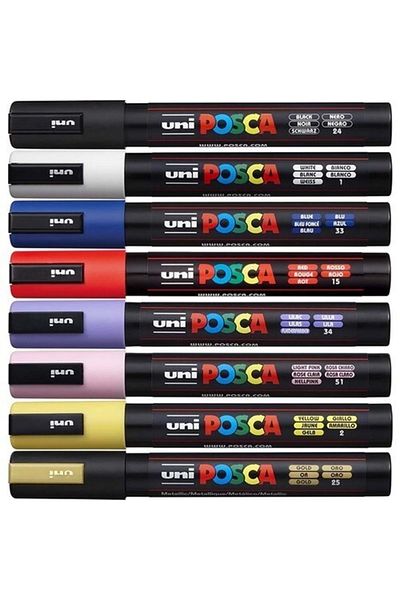 UNİ-BALL Posca Uni Poster Marker - Pc-5M/7+1 Primary Color