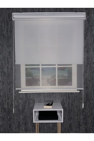 SERİN HOME COLLECTION Beyaz Ince Çizgili Desen Yeni Sezon Çiftli Mekanizma St...