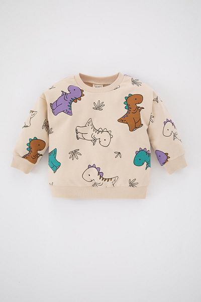 DeFacto Baby Boy Dinosaur Patterned Crew Neck Sweatshirt - Z7766a223sp
