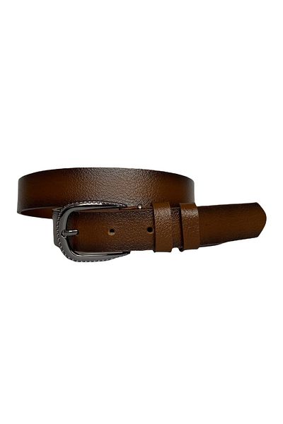 GoDeri Curea de damă subțire din piele naturală maro nichel cataramă maro 3 cm=3cm-kdn-30