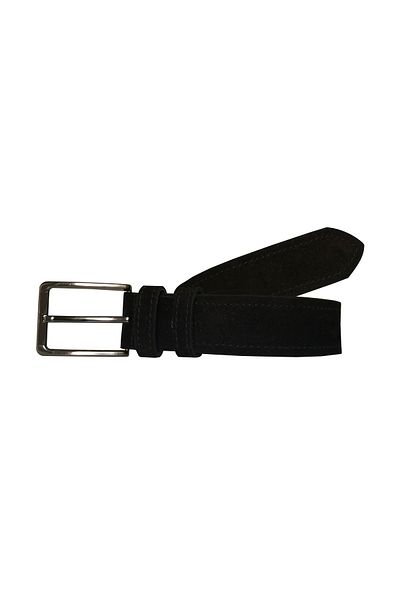 GoDeri Μαύρη Suede Γνήσια Δερμάτινη Ζώνη 4 cm - dk-süsi