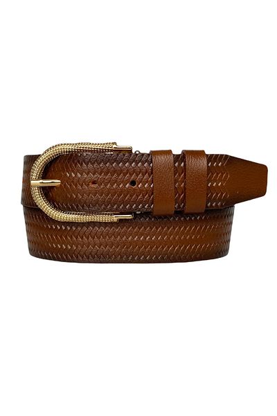 GoDeri 100% piele naturală, maro, curea de blugi pentru femei cu cataramă aurie 4 cm=tyc00419802091