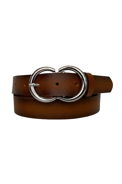 GoDeri 100% γνήσιο δέρμα ασημί C? Γυναικεία ζώνη Buckle Tan Thin, 3cm=3cm-kdn-06
