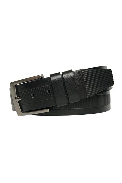 GoDeri Genuine Leather Patterned Black Jeans, Sports Belt 4.5 Cm=dk-4242