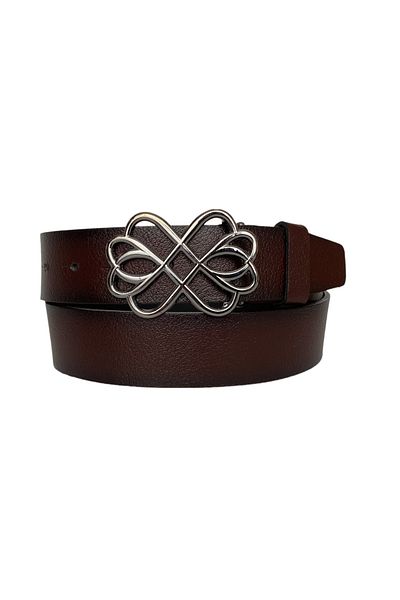 GoDeri 100% piele naturală, cu cataramă argintie, roșu claret, curea de blugi pentru femei 4 cm=an-byn-56