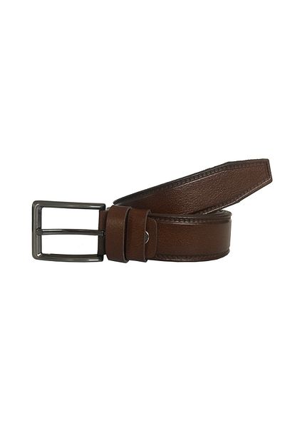 GoDeri حزام جلد طبيعي منقوش باللون البني - 3.5 سم = dk-0084