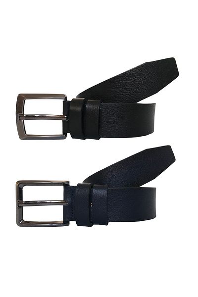 GoDeri Γνήσιο δέρμα 2 τεμαχίων Super Set Navy Blue, Μαύρη ζώνη 4 cm=2τμχ.51-53
