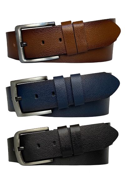 GoDeri Set 3 piese din piele de calitate 100% autentică, negru, bleumarin, blugi Tosado 4,5 cm, centură sport = 3 piese-go