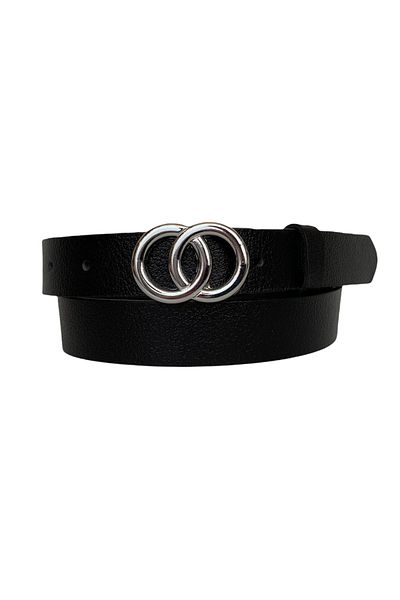 GoDeri 100% piele naturală, cu cataramă Oo, curea neagră subțire pentru femei, 3cm=3cm-kdn-07