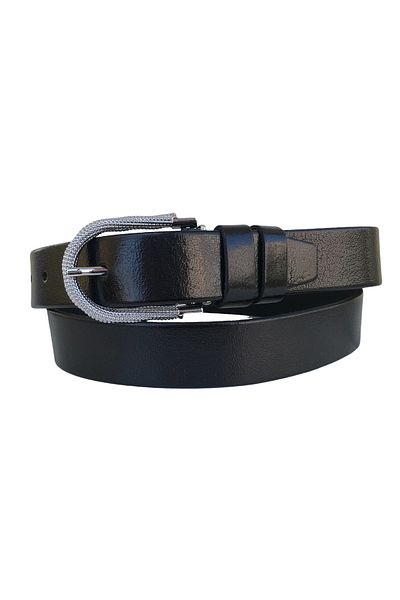 GoDeri Blugi de damă din piele naturală cu cataramă argintie, centură sport 4 cm=an-byn-11