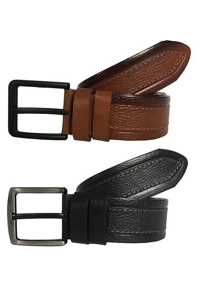 GoDeri Γνήσιο δέρμα 2 τεμαχίων Super Set Μαύρο, Τζιν Ζώνη 4,5 cm=2τμχ.70-73