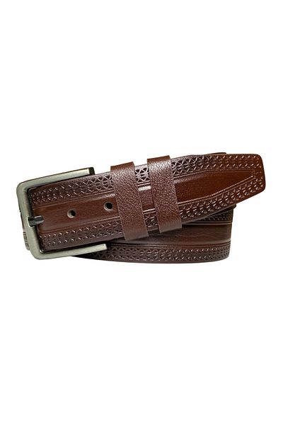 GoDeri 100% Genuine Quality Leather, Brown 4.5 Cm One Piece Jeans, Sports Belt=dk-149-150