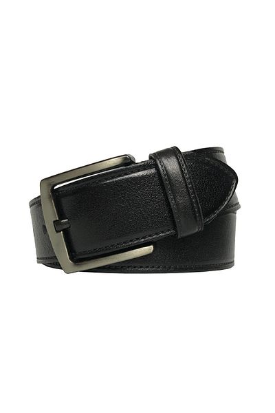 GoDeri Blugi din piele naturală neagră și centură sport 4,5 cm - dk-1862