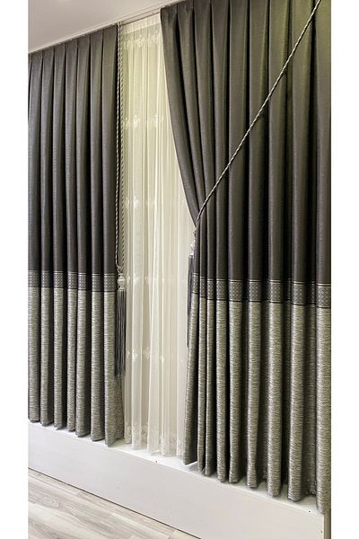 Fon Dünyası Panel Background Curtain Anthracite Gray (single Wing)