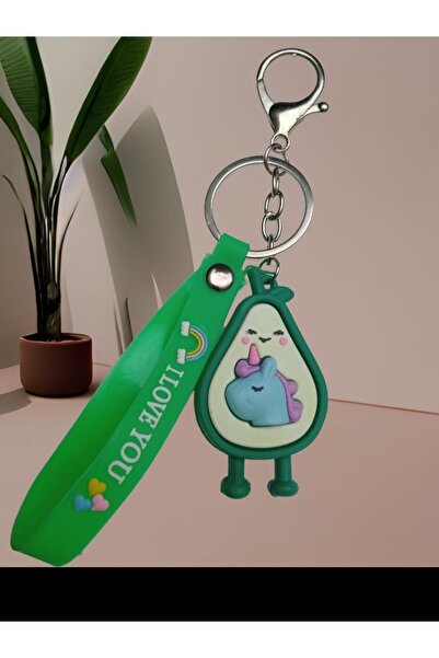 DZC KUZENLER AVM Avakado Unıcorn Karikatür Anime Figür Pvc Bebek Anahtarlık Çanta Anahtarlık Süsü