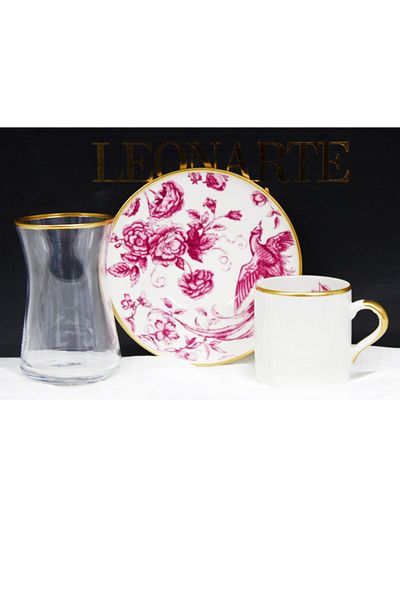 LEONARTE CASA Single Coffee + Tea Set Dragon Claret Red
