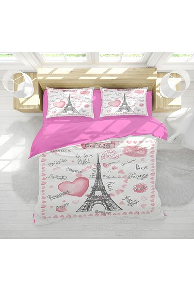 Erays Home Paris Eiffel France Set de husă dublă cu imprimeu digital 3d