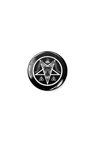Fizello Baphomet Pentagram. Goat Skull Buton Rozet