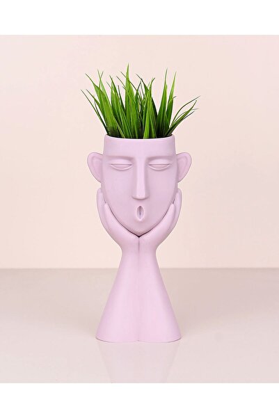 HomeFuture زهرة اصطناعية النحت بوعاء زهرة كائن مصغر ديكور كائن زخرفة الوردي