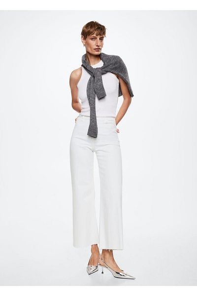MANGO Woman Džínové kalhoty Culotte s vysokým pasem