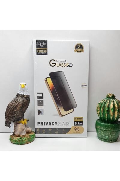 Link Iphone 14 Pro 5d Glass Mat Kırılmaz Ekran, 28 Derece Gözlemleme Önleyici