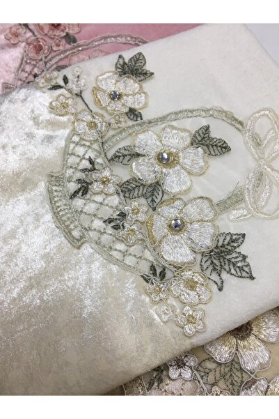 Durul Kadife Fantezi Güpürlü Banyo Havlusu Sepet Model 70x140 cm 3 Lü