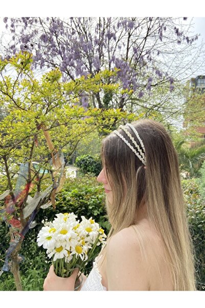 Pearly Handmade Coroană de cristal triplu-perla Tiara de mireasă Accesoriu pe...