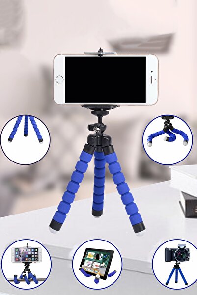 TechnoStation Sünger Ayaklı Akrobat Tripod (26 Cm) Telefon Tutucu Tripod Tiktok Youtuber Yayıncı Çekim Ayağı