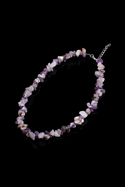 Taşmeran Amethyst Broken Natural Stone Bracelet-necklace Set Tky0275