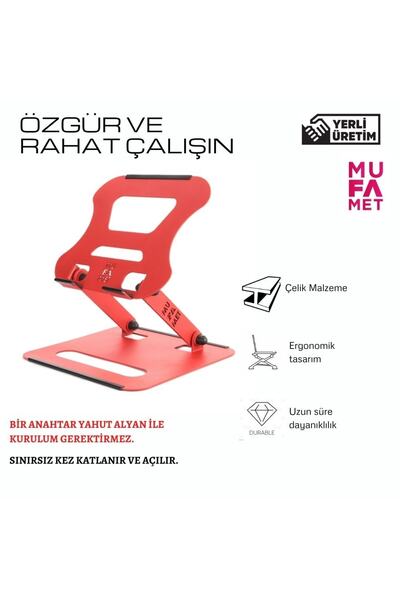 mufamet Kırmızı Katlanabilir Modellerle Uyumlu Dayanıklı Kolay Ayarlanır Pasl...