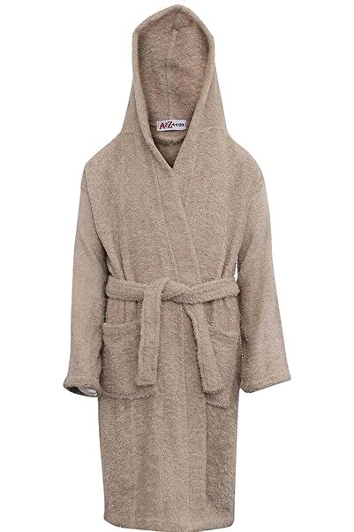 DENİZLİ ÇEYİZ Kapşonlu Pamuklu Çocuk Bornozu