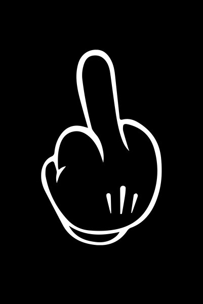 MegaSticker ماوس ميكي - ملصق متوسط الإصبع مقاس 14 × 8 سم للسيارة والدراجة النارية والخوذة والكمبيوتر المحمول