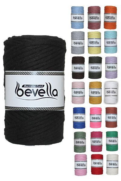 Bevella Macrame Cord Taranan Macrame Thread 3mm Scannable Cotton Single Twist Macrame Thread Black