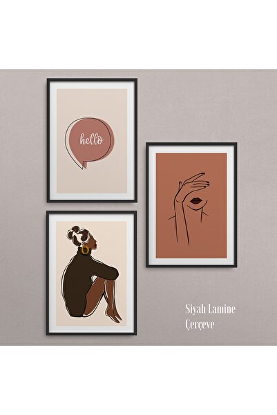 HOMEPACK Crni laminirani okvir set od 3 dela za slike Hpn032