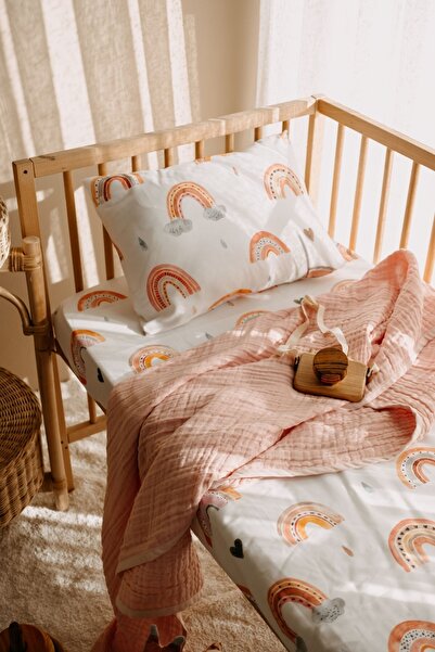 Luna Kids Collection بطانية موسلين عضوية من 4 طبقات
