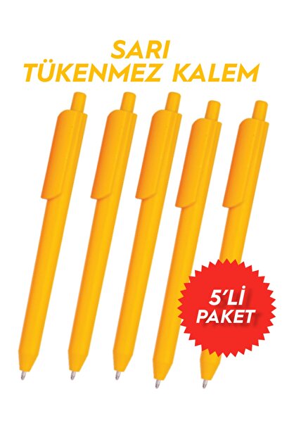 imo medya قلم حبر جاف أصفر 5 قطع