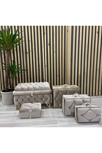 Kırçova Tekstil Tac Mahal Bohça Gelin Düğün Çeyiz Sandığı 5 Li Set