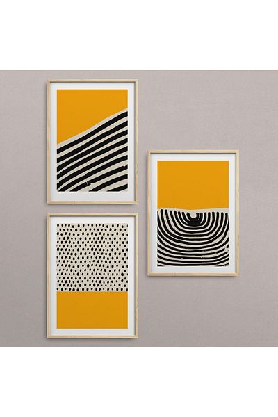 HOMEPACK Комплект за рисуване от 3 части с рамка от естествено дърво Hpn041