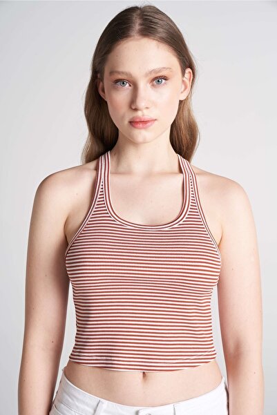 TUBİA Μπλούζα Crop με ρίγες