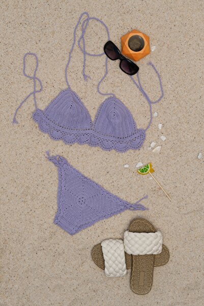 Pretty Room Ръчно плетен бикини комплект с шест волани