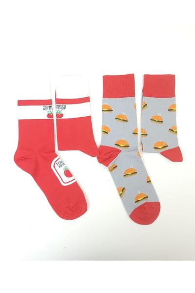 lovebox Unisex Set of 2 Printed Design Socket Socks 999
