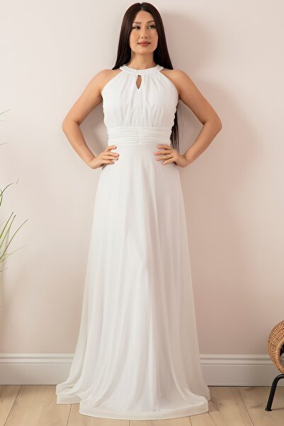 PULLIMM Βραδινό μακρύ φόρεμα C-Neck Glitter 13320