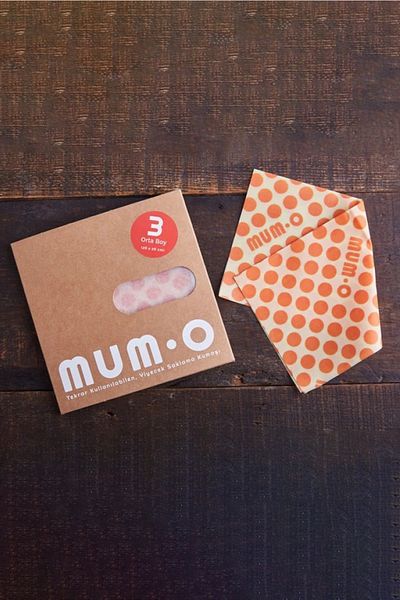 MUMO 3-Piece Medium Set - Vegetable Waxed Food Storage Fabric - Vegan Content