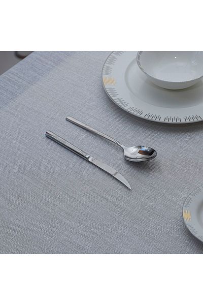 TİLLEM HOME Față de masă albă cu sclipici aspect de in