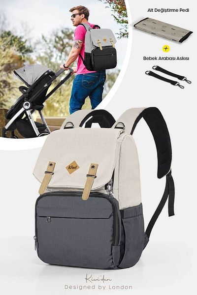 Kiwi Coolbag Baby Care Bag - Thermal Eye, Pad and Bone Anthracite