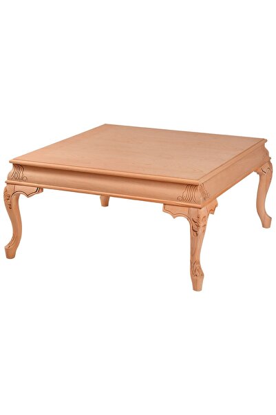 ROYS AHŞAP 8110 Masif Ham Bombeli Oymalı Kare Orta Sehpa