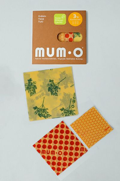 MUMO Mixed Set of 3 - Vegetable Waxed Food Storage Fabric